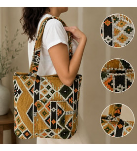 BK Gift El Yapımı Otantik Türk Kilim Omuz Çantası -15, Günlük, Kitap, Tablet, Plaj ve Seyahat Çantası