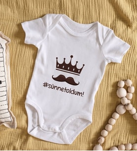 BK Kids Sünnet Oldum Tasarımlı Bebek Body Zıbın - Model 1