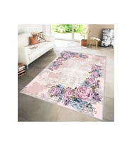 Rovigo Home Dijital Baskı Yıkanabilir Kaymaz Taban Salon Halısı RVG1125 80x300 cm (Pembe)