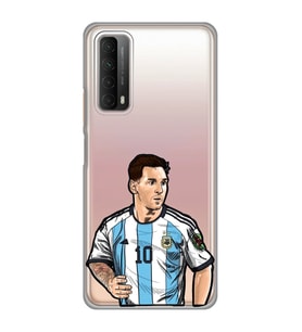 Huawei P Smart 2021 Uyumlu Lionel Messi Desenli Şeffaf Telefon Kılıfı
