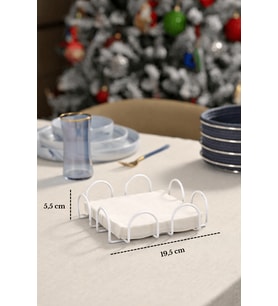 Bej Kare 18 Cm Peçetelik, Kafe, Restoran, Otel, Mutfak Sofra Büyük Boy Peçete - Metal Paslanmaz