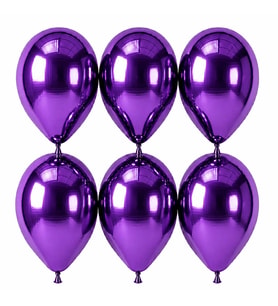 Mor Renk Lateks krom Balon (30 cm) - 6 Adet