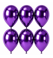 Mor Renk Lateks krom Balon (30 cm) - 6 Adet