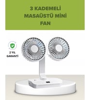 Çift Kafalı Masaüstü Duvar Tipi Sessiz Usb Şarjlı Fan - Lisinya