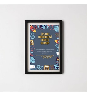 Mühendilerine Özel Yazılı Çerçeve 20 x 30