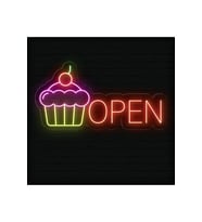 OPEN Yazılı ve Şekilli Neon Tabela