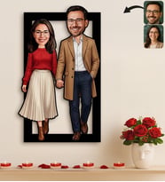 BK Gift Kişiye Özel Sevgili Karikatürlü 3D Ahşap Tablo -24, Fotoğraftan Karikatür, Sevgililer Günü Hediyesi, Ev Hediyesi