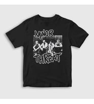 Presmono Unisex Çocuk Siyah Band Müzik Minor Threat T-Shirt 536277tt