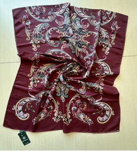Osmanlı Motifli, Çiçek Dalı Desenli, Şık Ve Zarif Şal (Bordo-Krem)