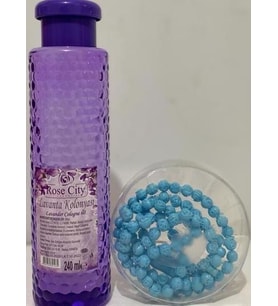 Rosecity 240ML Lavanta Kolonya Alana Gül Kokulu 99'lu Bebe Mavi Renkli Tesbih Hediye