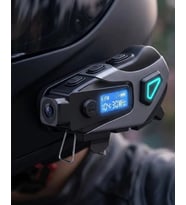 Kask İçi Bluetooth Kulaklık Kamera ve Fener Özellikli Su Geçirmez Dayanıklı Tasarım
