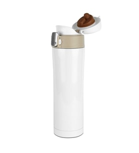 Kişiye Özel 304 Kilitli 450 Ml  Termos (Beyaz)