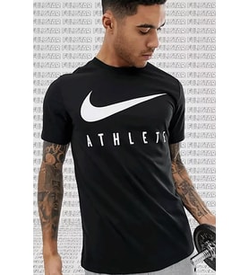 Nike Dri Fit Training Cotton Tee Short Sleeve Baskılı Siyah Tişört