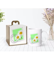 BK Gift Kişiye Özel Ahşap Kutuda Papatya Temalı Beyaz Kupa Bardak-10