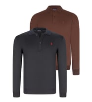 İKİLİ SET V4007 DEWBERRY ERKEK SWEATSHIRT-LACİVERT-KAHVE