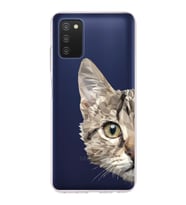 Samsung Galaxy A03s 4G Uyumlu Kapak Catface Tasarımlı Şeffaf Silikon Kılıf