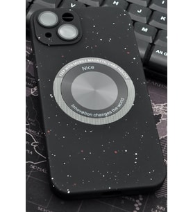 iPhone 13 Uyumlu Siyah Benekli Desenli İnce Sert Kapak Kılıf Kamera Lens Korumalı