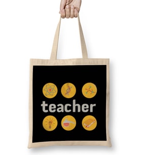 Teacher Gift-Learning Inspire-Science Student School Inspirational KIDS WOMEN Men Bez Çanta Uzun Saplı