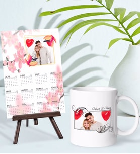 BK Gift Kişiye Özel Fotoğraflı Kupa Bardak ve 13x18cm Fotoğraf Kartlı Şövaleli 2024 Takvim Hediye Seti-32