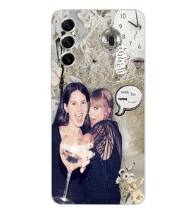 Samsung Galaxy S22 Uyumlu Lana Del Rey ve Taylor Swift Desenli Şeffaf Telefon Kılıfı
