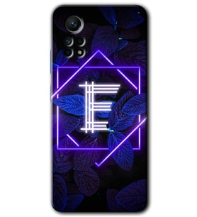Redmi Note 12 Pro 4G Kılıf HD Desen Baskılı Kılıf - Dark Neon Yaprak E Harfi