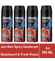 Axe Men Deodorant Skateboard - Fresh Roses 150 ML X 4 Adet