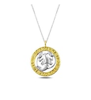 Gümüş Gold Yengeç Burcu Kolye