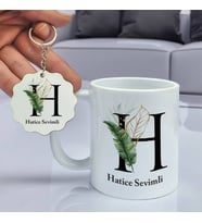 Kişiye Özel H Harfli Kupa Bardak ve Anahtarlık