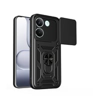 Xiaomi Poco X8 Pro Kılıf Magnetik Standlı Kamera Korumalı Sürgülü Vega Kapak Siyah