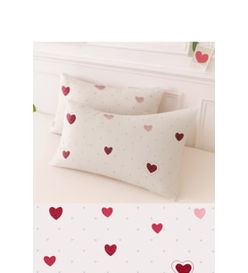 Desenli Pamuklu Kalpli Desen Yastık Kılıfı 2 Adet 50 x 70 cm