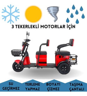 Motolux Fayton FX11 3 Tekerlekli 3 Kişilik Motor Brandası Su Geçirmez Motosiklet Örtüsü
