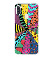PrintiFy Samsung Galaxy A11 ile Uyumlu 1mm Slim Fit Retro Colors 4 Baskılı Şeffaf  Kılıf