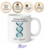 DNA Spirali Çizimli Hayatın Şifresi Biyoloji Öğretmeni Kupası Hediye Bardak