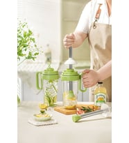 Pinmoo BoomMix Meyve Ezmeli Shake & İçecek Hazırlama Kupası – Buz Kırıcı Manuel Blender – 1000 ml