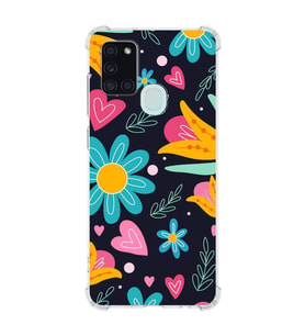 PrintiFy Samsung Galaxy A21S Uyumlu Retro Color 1 Baskılı Şeffaf Köşe Korumalı Antişok Kılıf