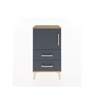 Arges Komodin 2 Raflı 2 Çekmeceli Tek Kapaklı 44x30x80 Çam-Antrasit