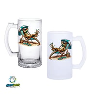 İguana Kulplu Bira Bardağı Buzlu veya Şeffaf Seçenekli 0299