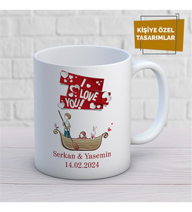 Kişiye Özel İsim Yazılabilir Sevgi Temalı Kupa Bardak