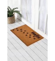Hello Yazılı Kedi Patili Kapı Önü Paspası Koko Paspas Kıl Paspas Dış Kapı Paspası