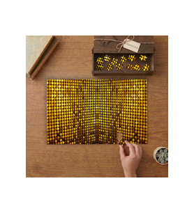 Altın Payetler- Soyut Resim Tasarımı 240 parça Ahşap Puzzle Ahşap Kutuda MP00440