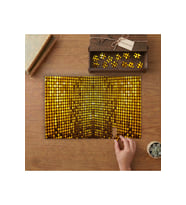 Altın Payetler- Soyut Resim Tasarımı 240 parça Ahşap Puzzle Ahşap Kutuda MP00440