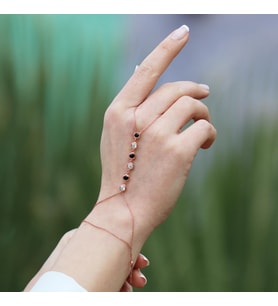 Sıra Zirkon Taşlı Rose Gold Gümüş Şahmeran