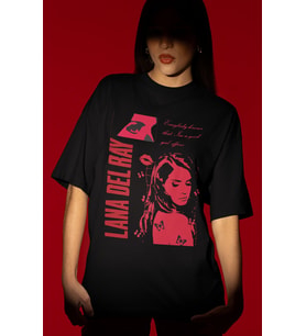 Tasarım Lana Del Rey Şarkıcı Baskılı Unisex Oversize Tişört