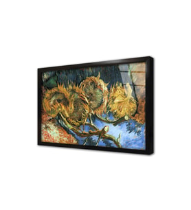 Still Life With Four Sunflowers Çerçeveli Cam Tablo