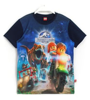 Lego Jurassic World Dinazor Temalı PlayStation 4 Xbox Nintendo Oyun 3D Baskılı Çocuk T-Shirt Lacivert