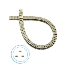 Hematit Doğal Taş Parlak Antik Yassı Dikdörtgen Kesim 6x2mm Dizi