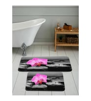 Rovigo Home Dijital Baskılı 2'li Banyo paspas Takımı RVG5055 (Gri)
