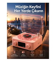 Mey İthalat® Retro Kristal Netliğinde Ses – Gece Işıklı Retro Bluetooth Hoparlör Yeni Nesil