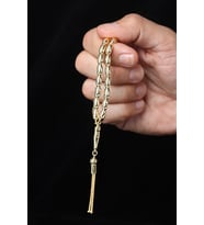 Tesbih Erkek Oval Silver Beyaz Bilek Boyu Gümüş 925 Ayar Tesbih (Gold)