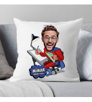 Kişiye Özel Süper Mimar Karikatürlü Yastık